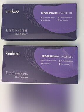 2 Kimkoo Microwavable Heated Eye Compress Mask Dry Eye Washable Reusable Lot NIB